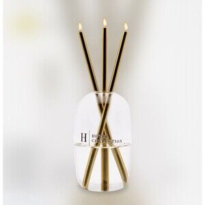 Hotel Collection Infinity Candle Set Clear Gold Unscented $100 MSRP RARE